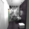 monochromatyczny element graficzny w łazience